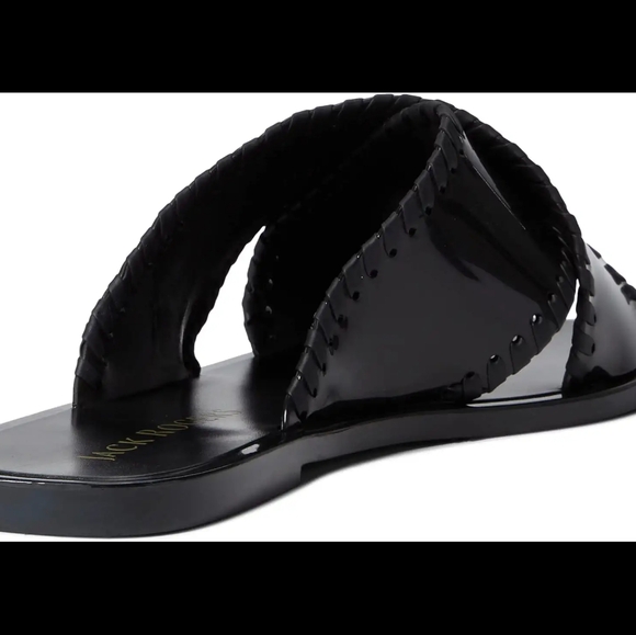 Jack Rogers Women's Sloane Crisscross Black Jelly Flat Sandals Size 8 - Picture 7 of 8